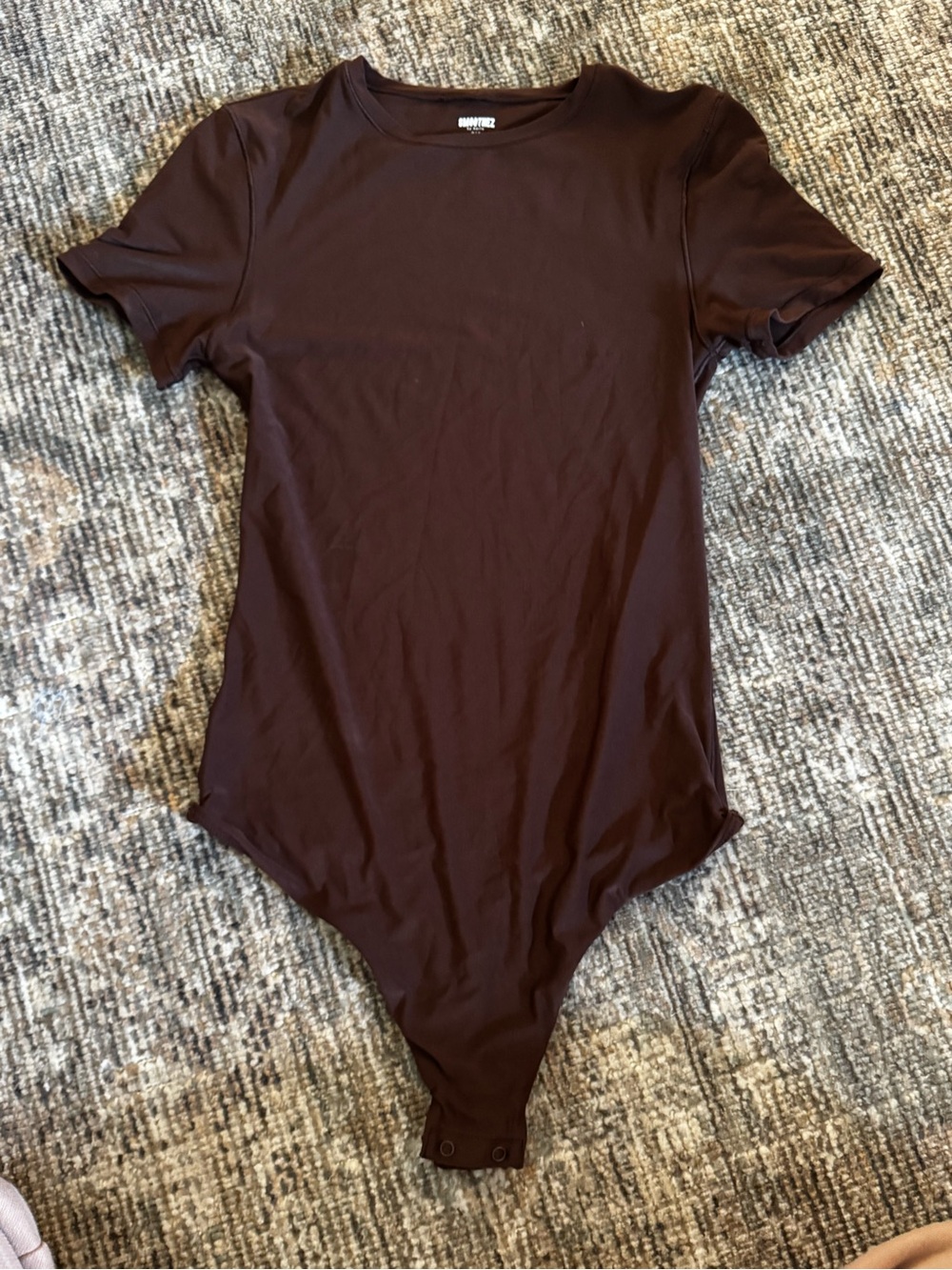 Smoothez Short Sleeve Brown One-Piece Bodysuit Aerie S